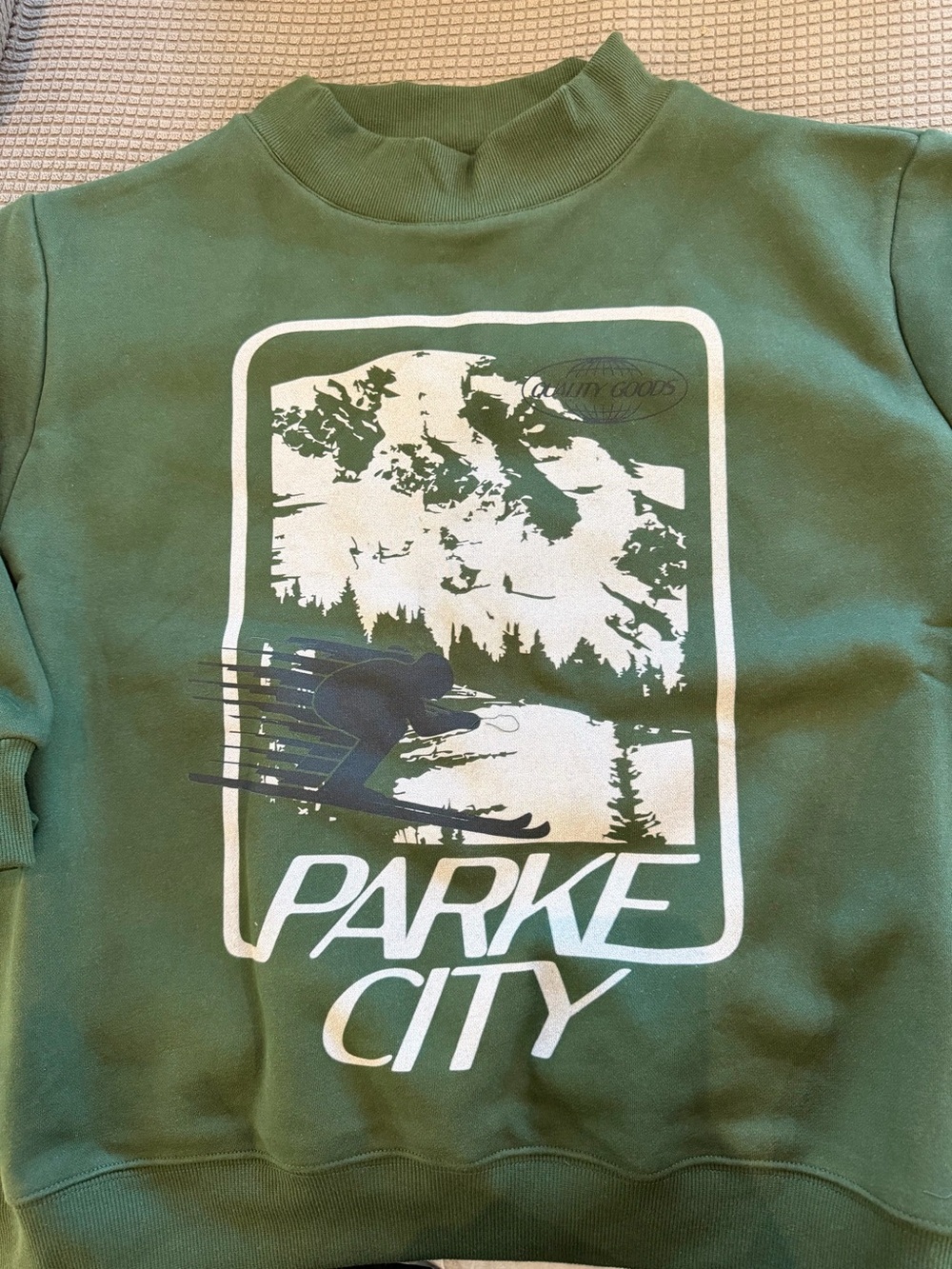 Parke City Mockneck Green Graphic Sweatshirt L/XL